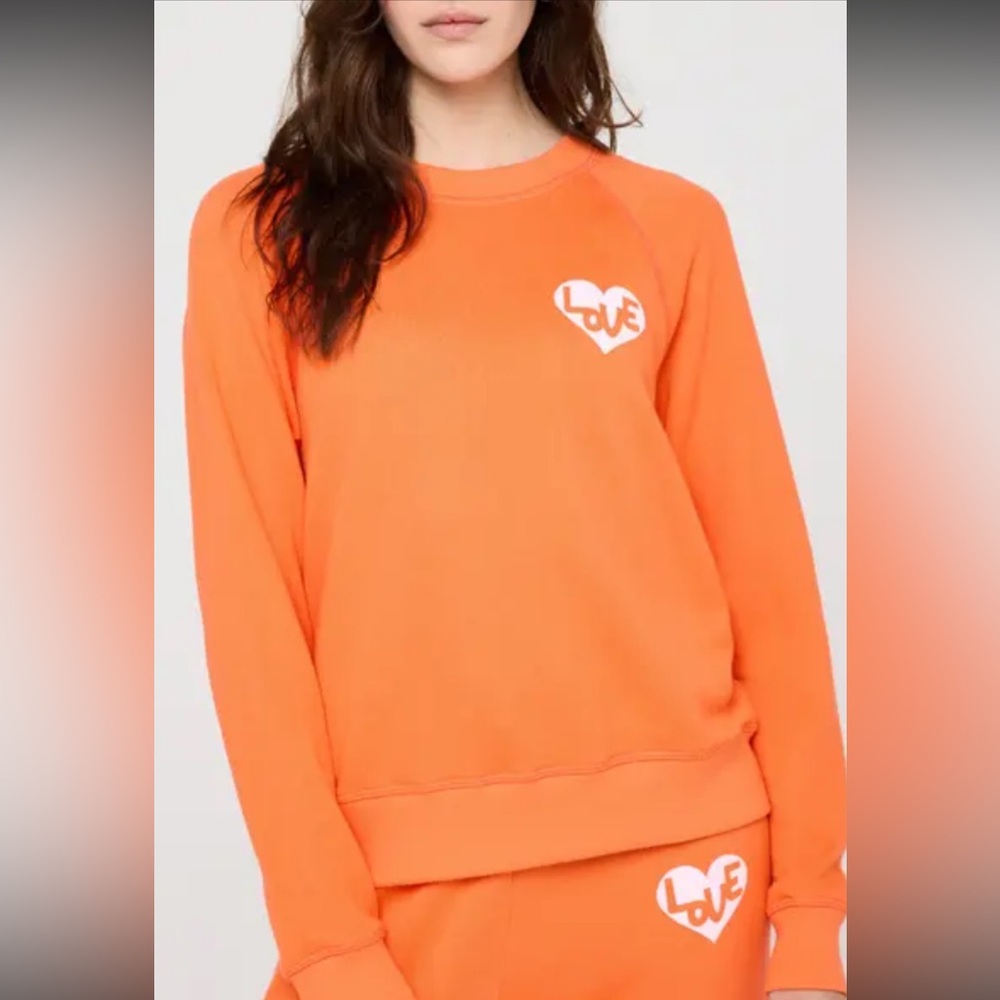 NWT Spiritual Gangster Vibrant Orange Heart Crew